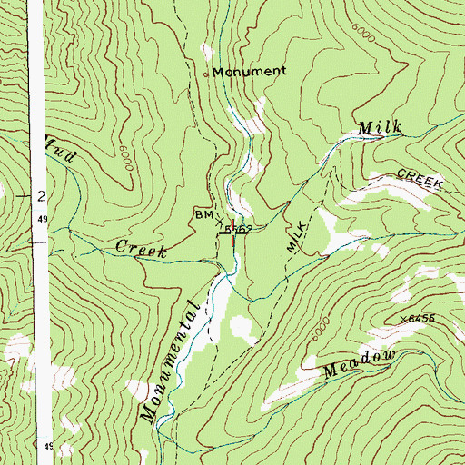 Topographic Map of Milk Creek, ID