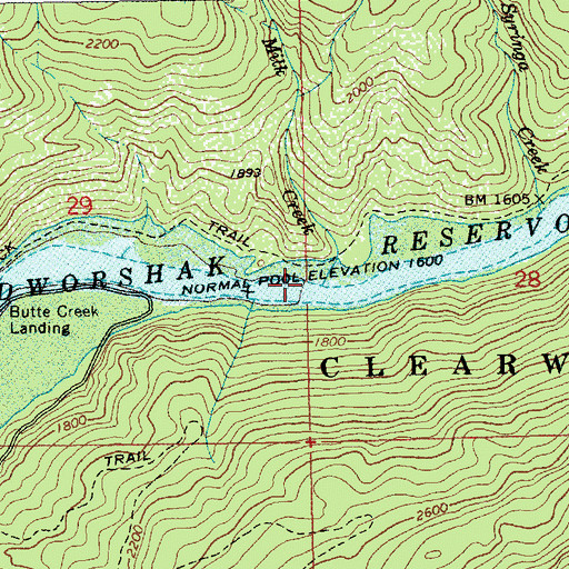 Topographic Map of Milk Creek, ID