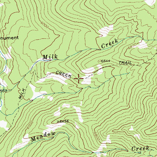 Topographic Map of Milk Creek Trail, ID