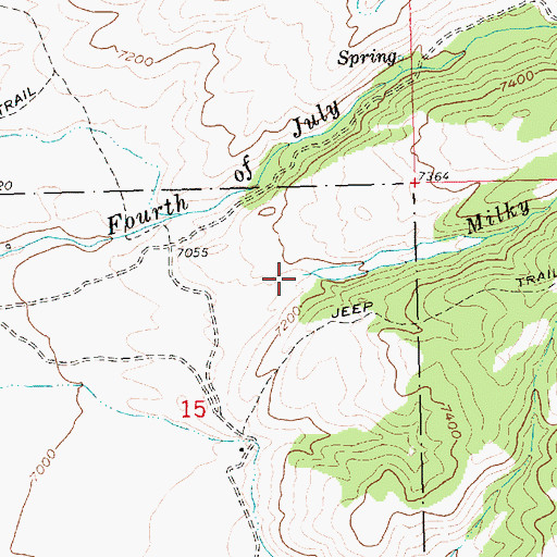 Topographic Map of Milky Creek, ID