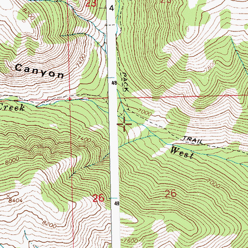 Topographic Map of Mill Canyon, ID