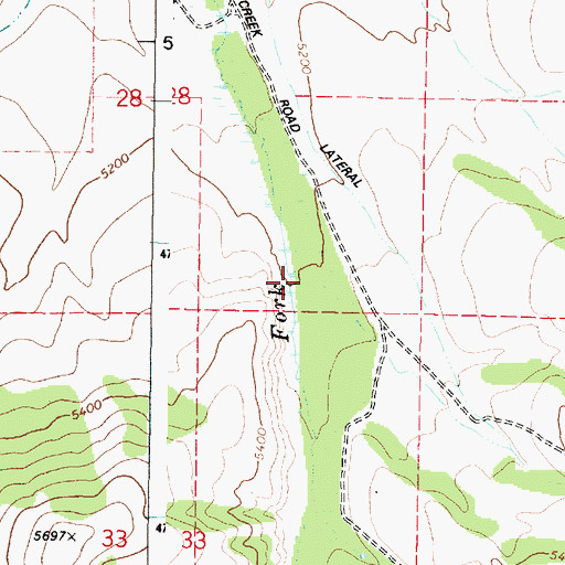 Topographic Map of Mill Creek, ID