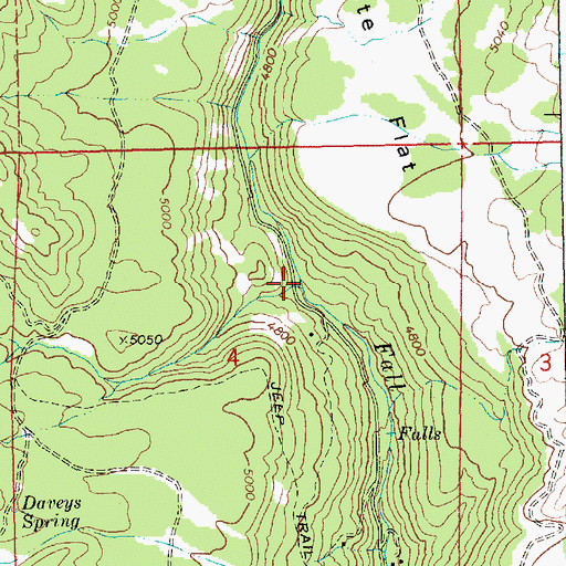 Topographic Map of Mill Creek, ID