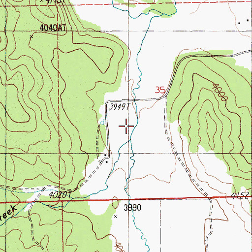 Topographic Map of Mill Creek, ID