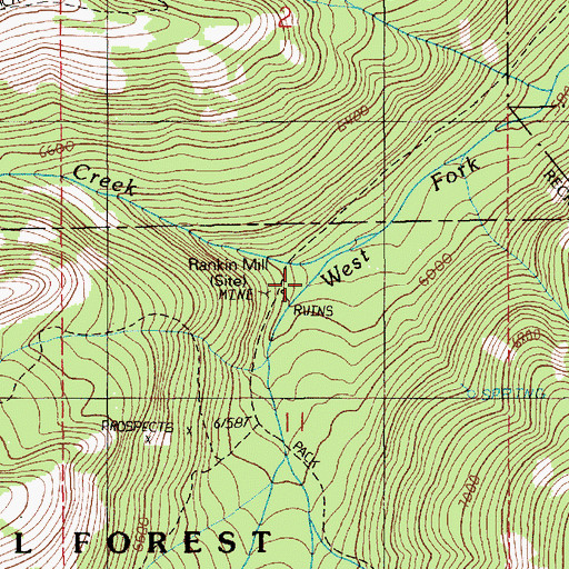 Topographic Map of Mill Creek, ID