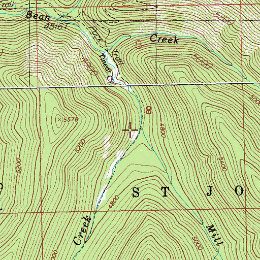 Topographic Map of Mill Creek, ID
