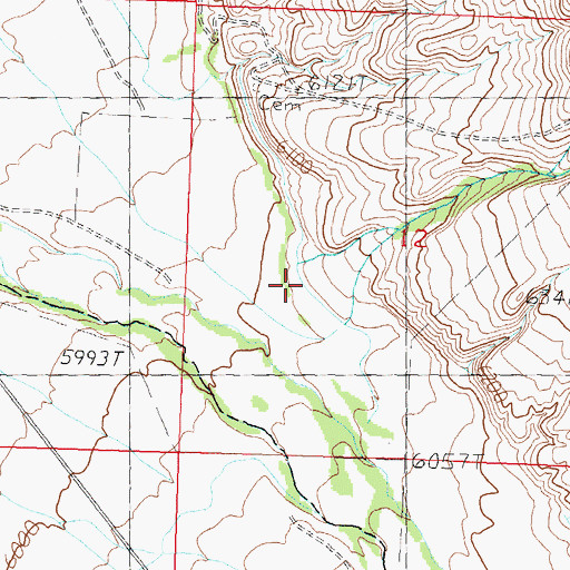 Topographic Map of Mill Creek, ID