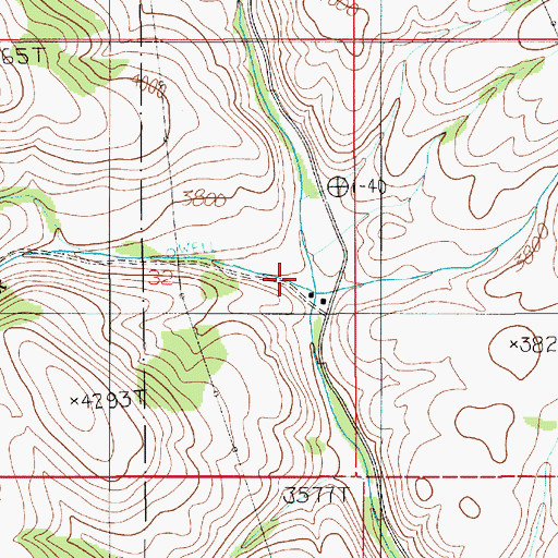 Topographic Map of Mill Creek, ID