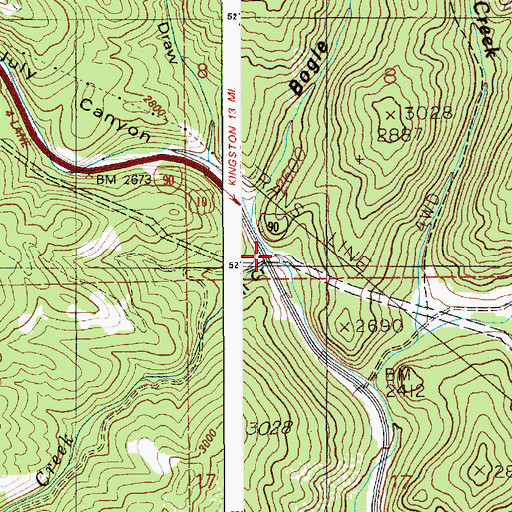 Topographic Map of Mill Creek, ID