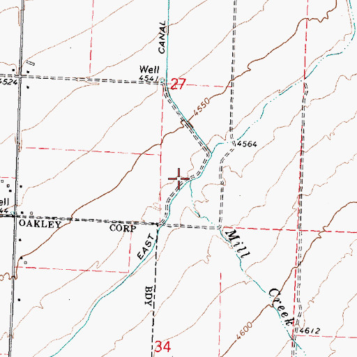 Topographic Map of Mill Creek, ID
