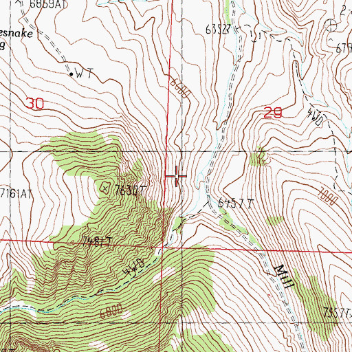 Topographic Map of Mill Creek, ID