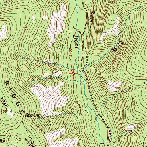 Topographic Map of Mill Creek, ID