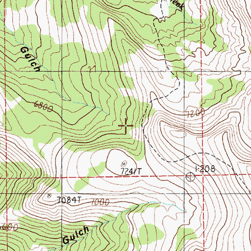 Topographic Map of Mill Creek Trail, ID