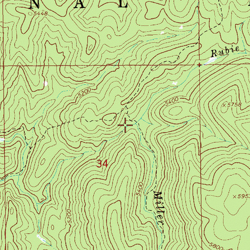 Topographic Map of Miller Creek, ID