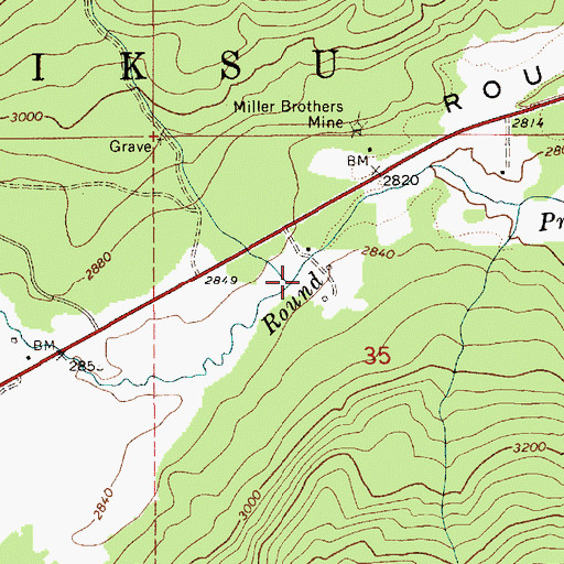 Topographic Map of Miller Creek, ID