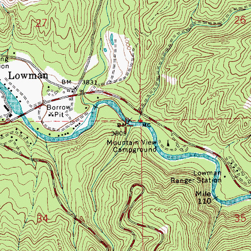 Topographic Map of Miller Creek, ID