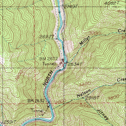 Topographic Map of Miller Creek, ID