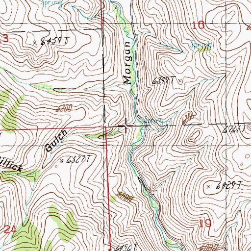 Topographic Map of Millick Gulch, ID