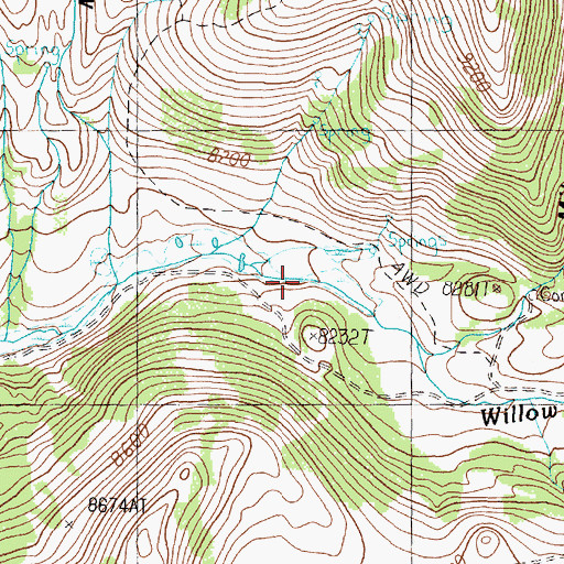 Topographic Map of Milo Canyon, ID
