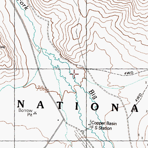 Topographic Map of Mine Canyon, ID