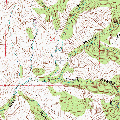 Topographic Map of Mine Hollow, ID