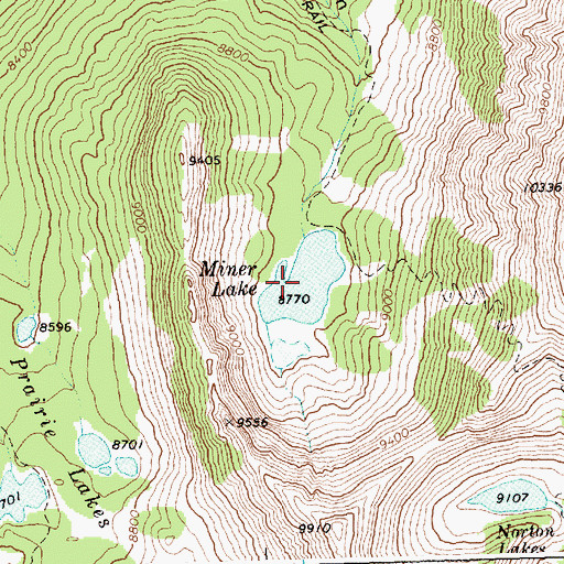 Topographic Map of Miner Lake, ID