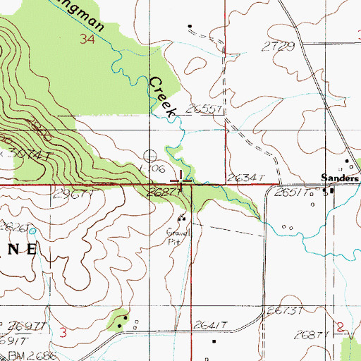 Topographic Map of Mineral Creek, ID