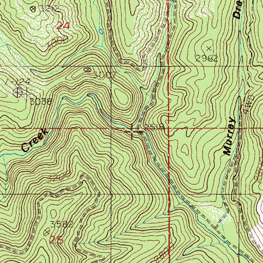 Topographic Map of Mineral Creek, ID