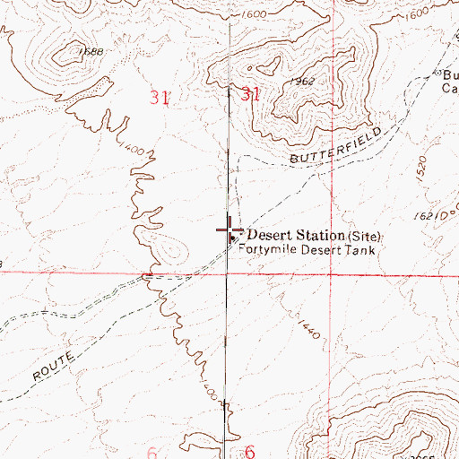 Topographic Map of Desert Station, AZ