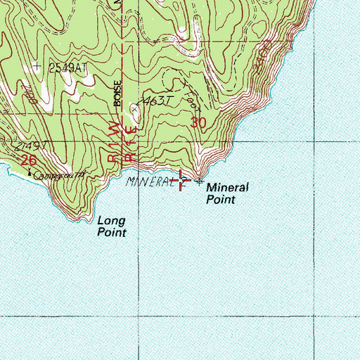Topographic Map of Mineral Point, ID