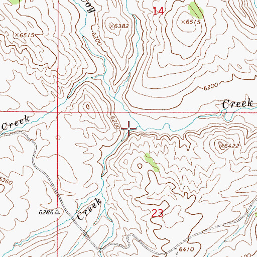 Topographic Map of Miners Delight Creek, ID