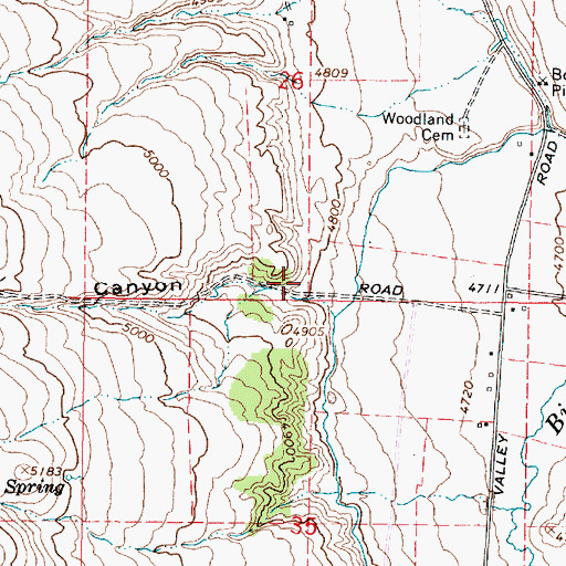 Topographic Map of Mines Canyon, ID