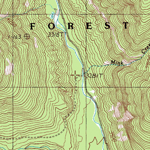 Topographic Map of Mink Creek, ID