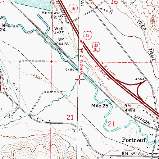 Topographic Map of Mink Creek, ID