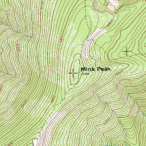 Topographic Map of Mink Peak, ID