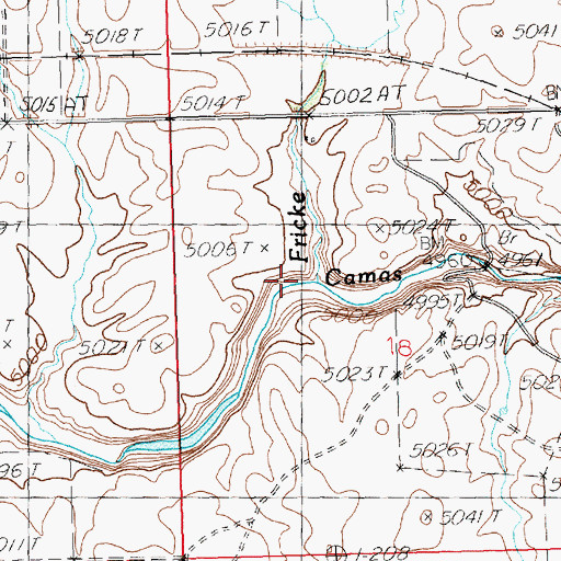 Topographic Map of Minnehaha Creek, ID