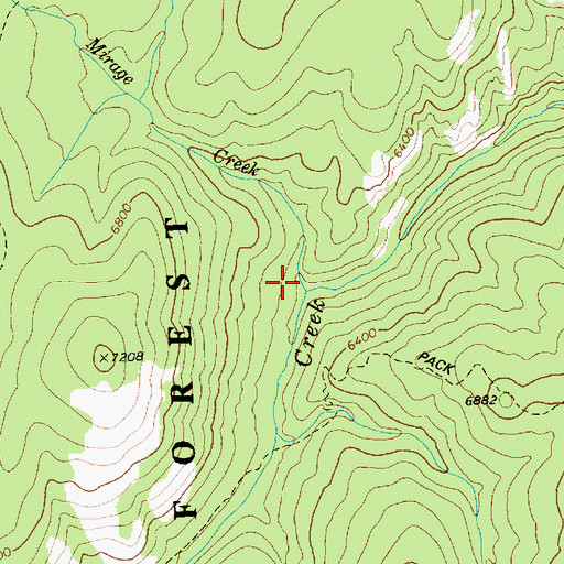 Topographic Map of Mirage Creek, ID
