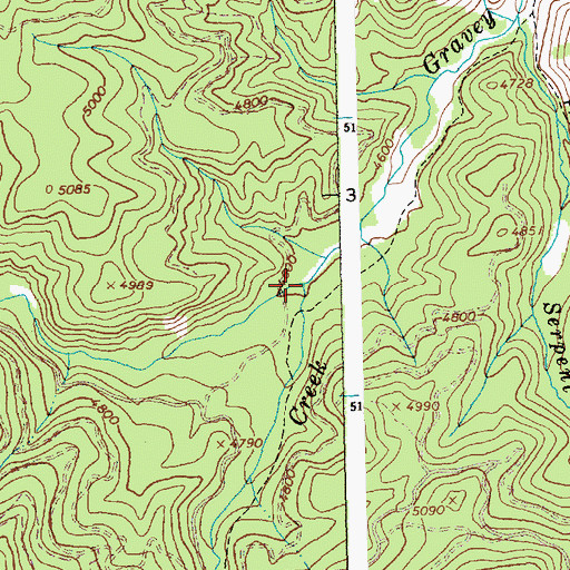 Topographic Map of Mire Creek, ID