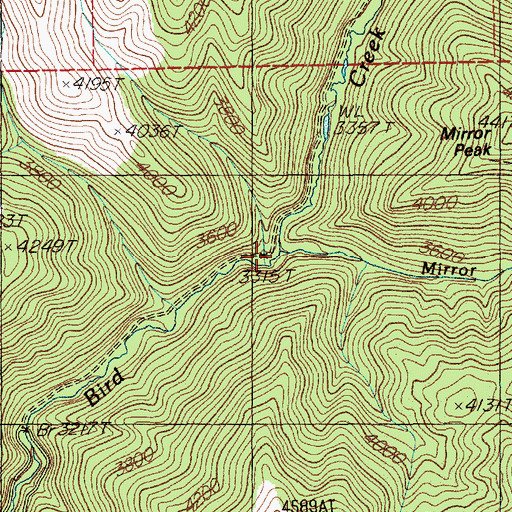 Topographic Map of Mirror Creek, ID