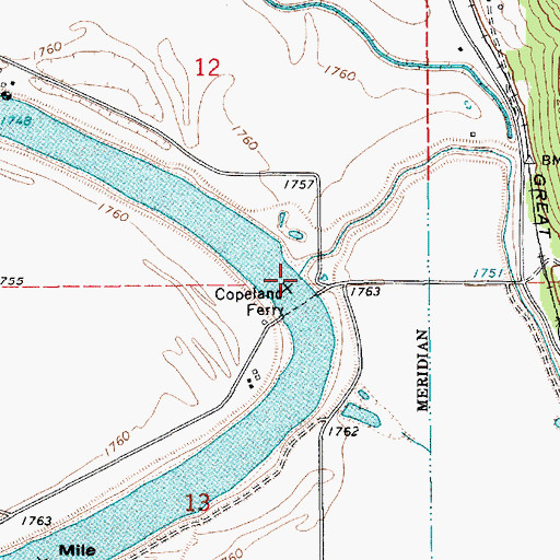 Topographic Map of Mission Creek, ID