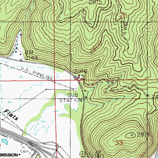 Topographic Map of Mission Gulch, ID