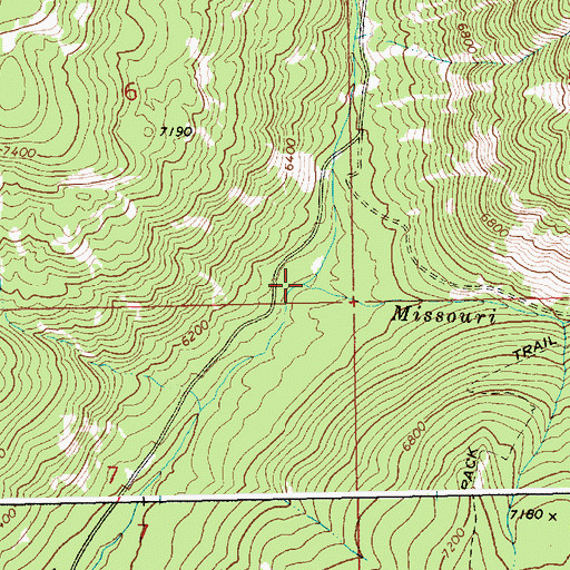 Topographic Map of Missouri Creek, ID