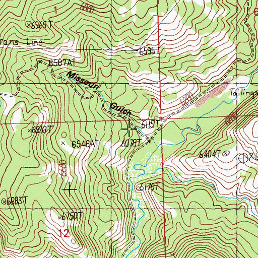 Topographic Map of Missouri Gulch, ID