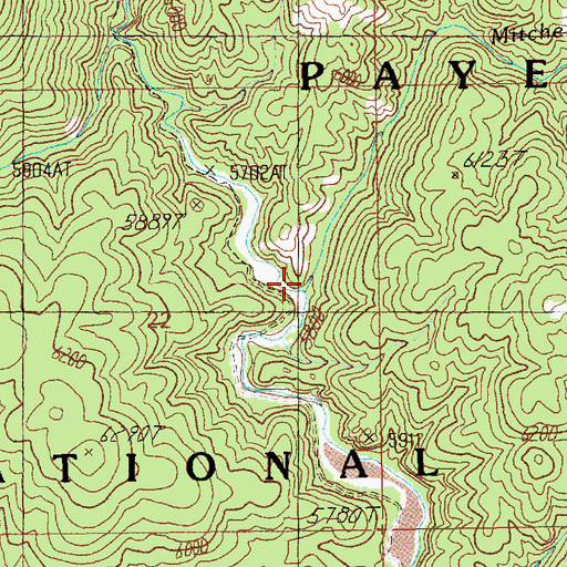 Topographic Map of Mitchell Creek, ID