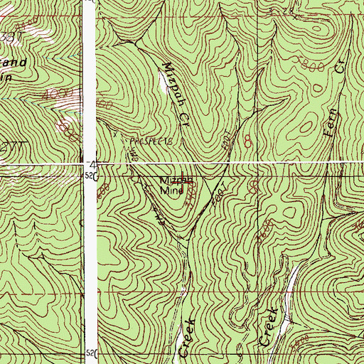 Topographic Map of Mizpah Mine, ID