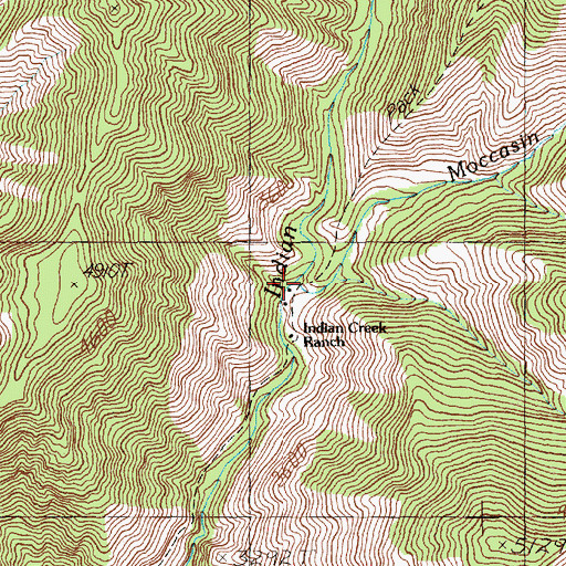 Topographic Map of Moccasin Creek, ID