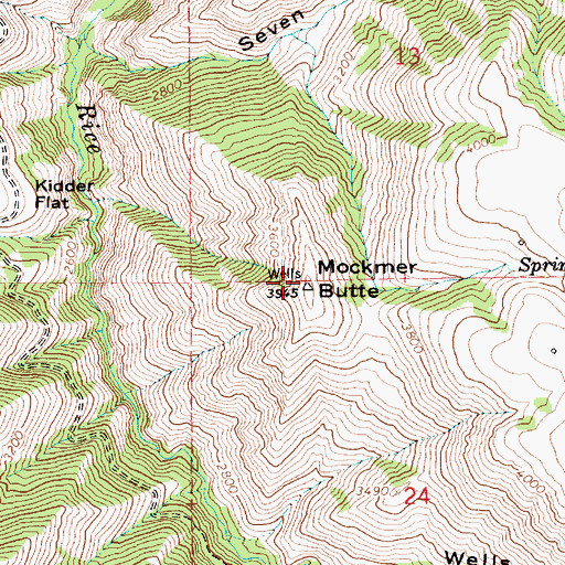 Topographic Map of Mockmer Butte, ID