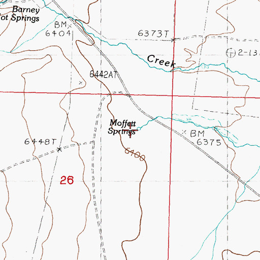 Topographic Map of Moffett Springs, ID