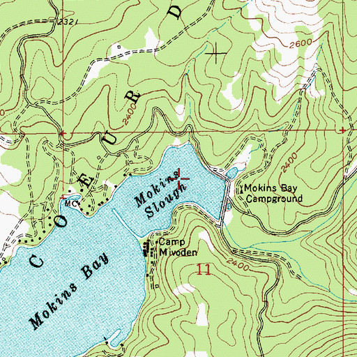 Topographic Map of Mokins Slough, ID