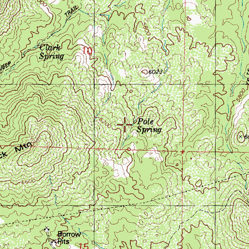 Topographic Map of Pole Spring, AZ